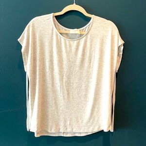 EVERLY Light Gray Top with Fringe on back size SMALL
